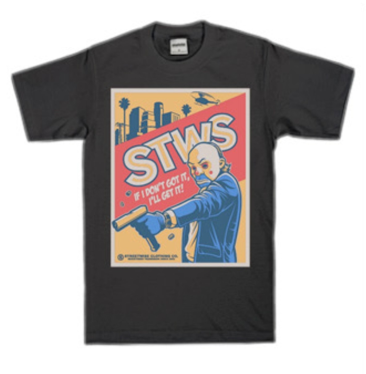 streetwise Clowns Graphic T-Shirt Black & Blue M-5XL