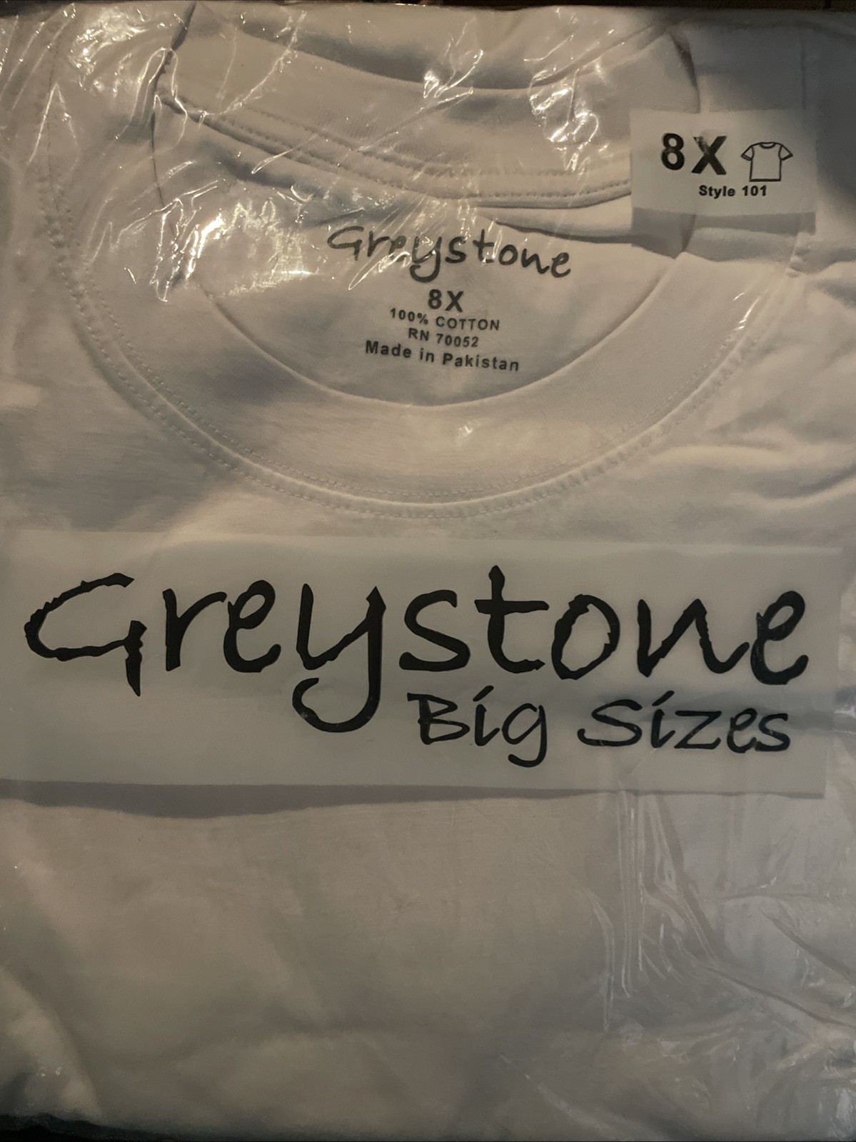 Greystone Big Sizes 3X White Tshirt