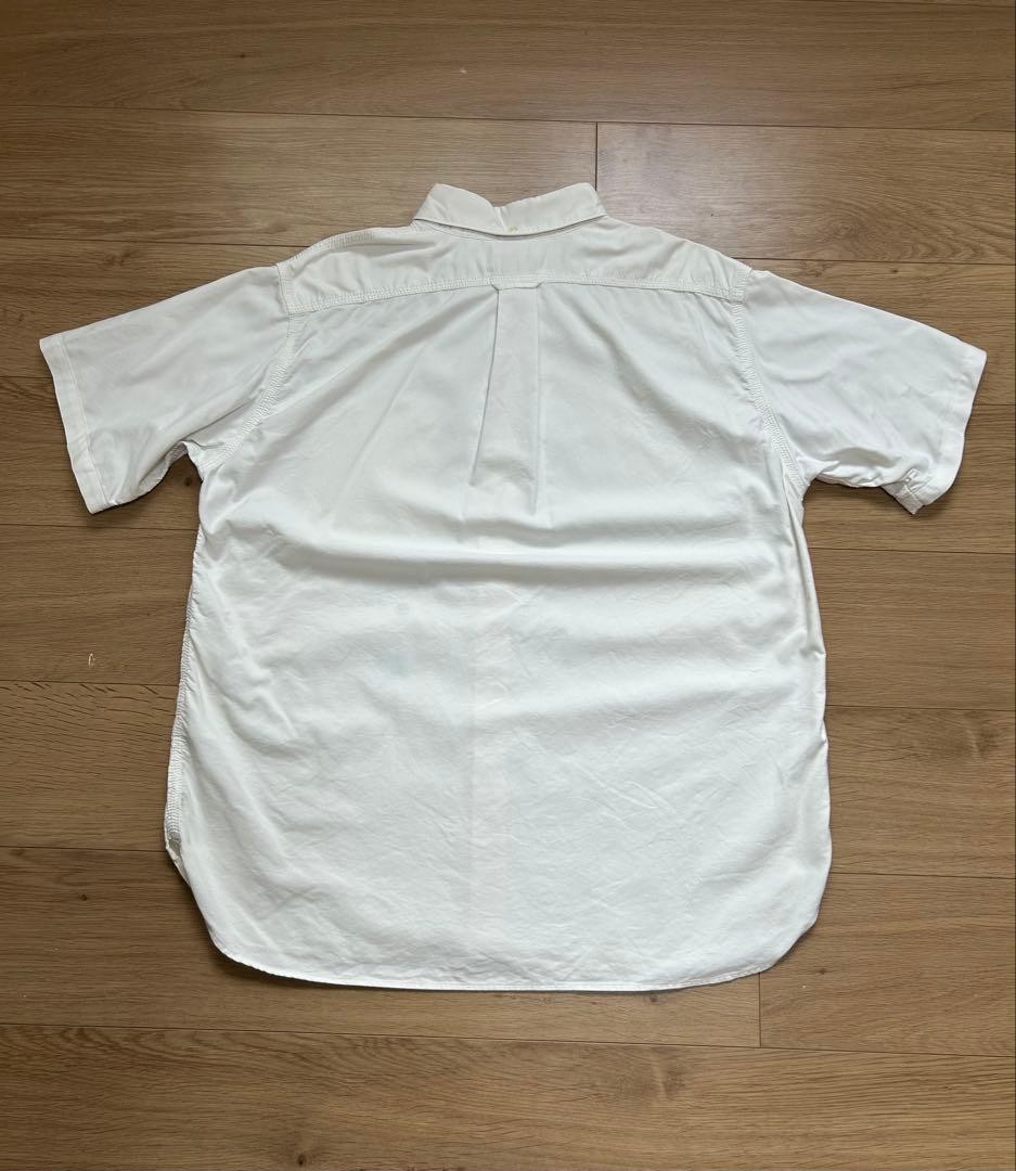 nanamica Button Down Wind S/S Shirt Size S White Cotton/Nylon