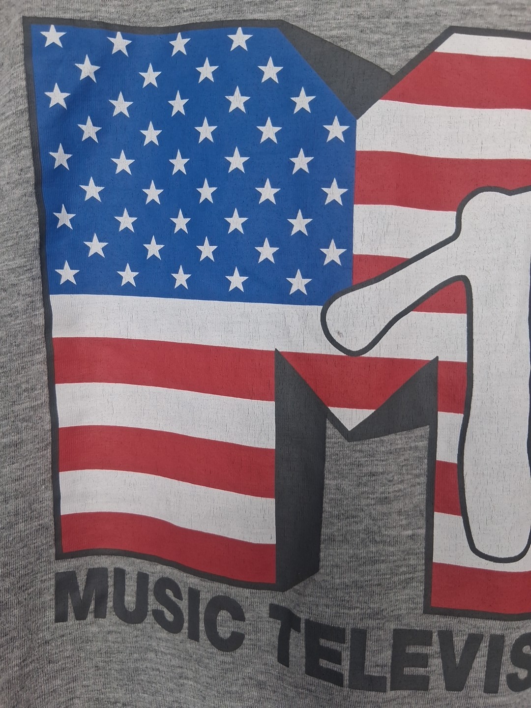 MTV Music Television T-Shirt USA American Flag Print Tee Large (42/44)