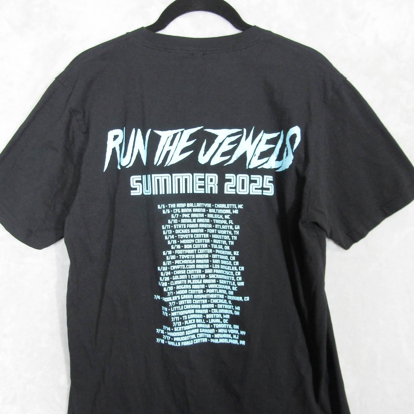 Run The Jewels Mens Black Graphic T Shirt Size Medium Summer 2025 Tour Concert