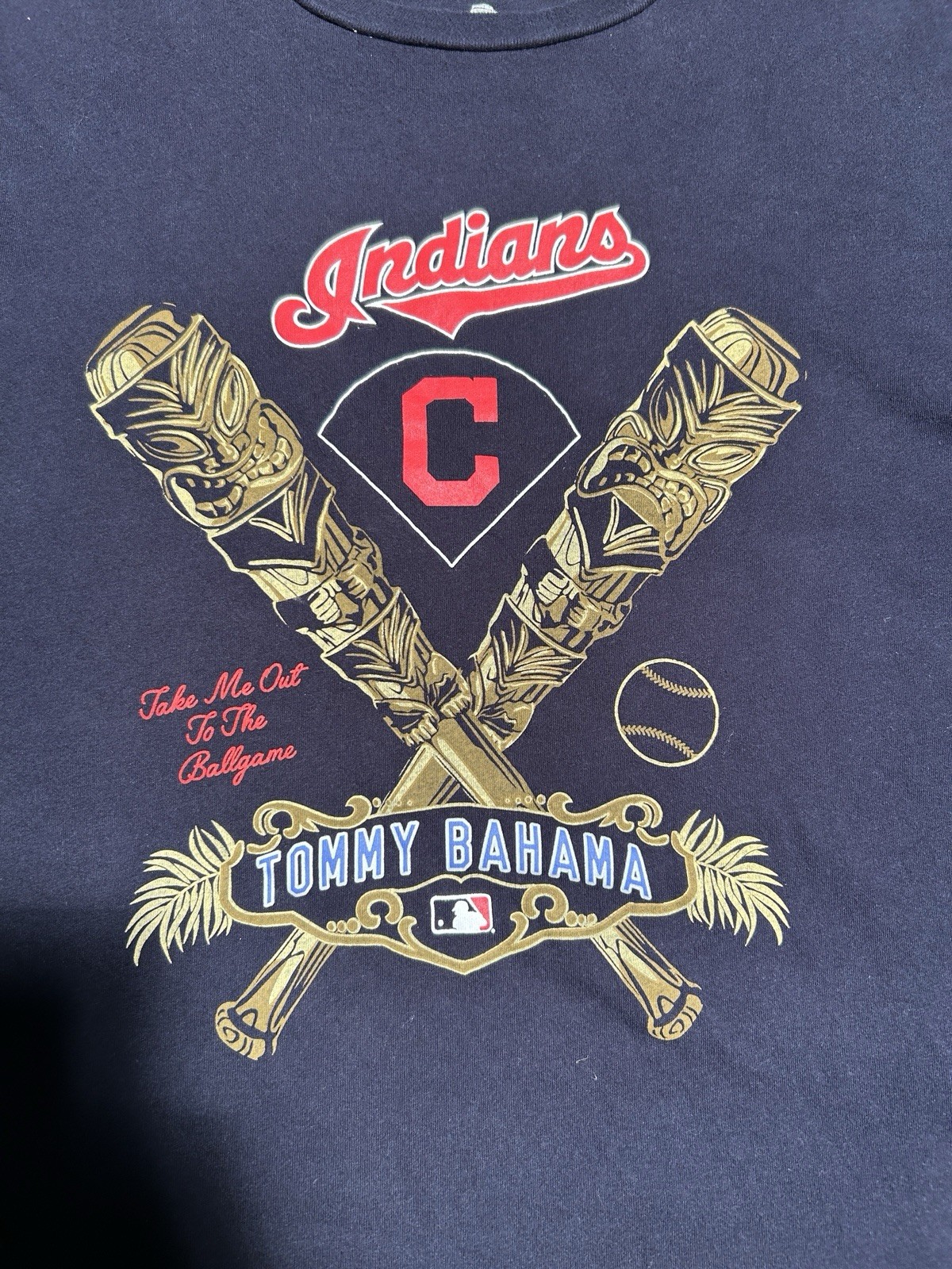 Tommy Bahama Cleveland Indians MLB Navy Graphic T-Shirt Men’s m