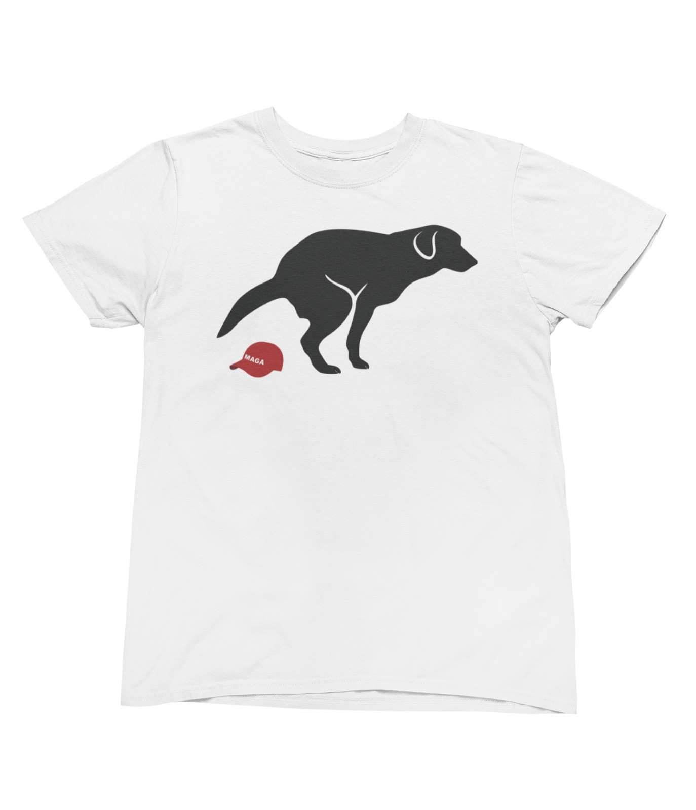 Dog Pooping on MAGA Hat – Anti-Trump / Anti-Pedo Resistance Wear – NO PEDO PREZ!