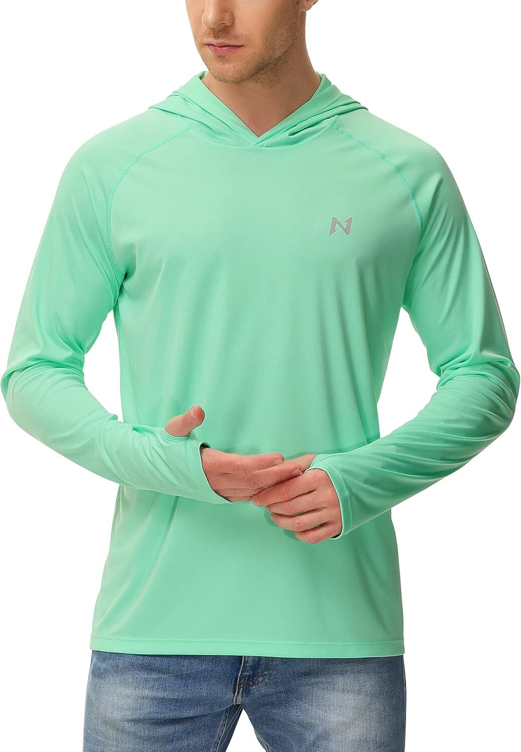 Men’s Sun Hoodie UPF 50+ Long Sleeve Fishing Rash Guard Quick Dry