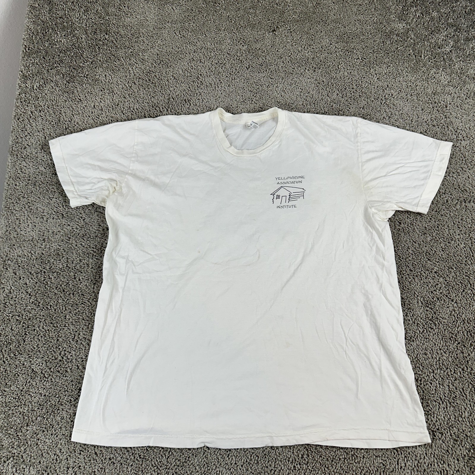 Vintage Yellowstone Institute Shirt Mens 2XL White Wildlife Graphic Made USA 00s