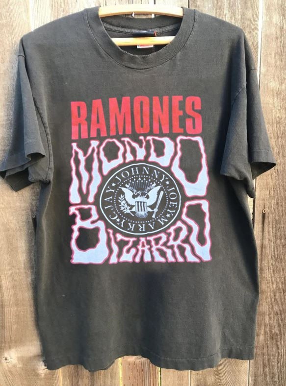 1992 THE RAMONES Band Tour Charcoal Short Sleeve Unisex T shirt Vtg KH18857