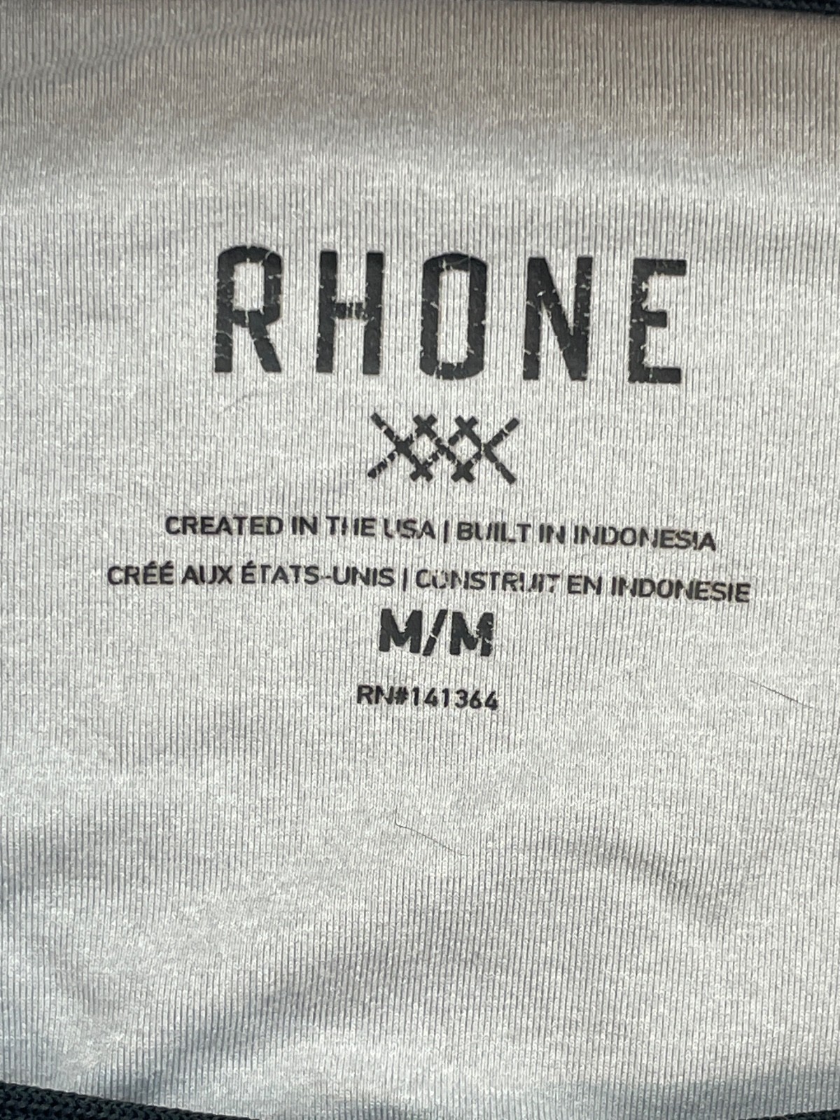 Rhone Shirt Mens Medium Gray Performance Stretch Short Sleeve Crewneck Pullover