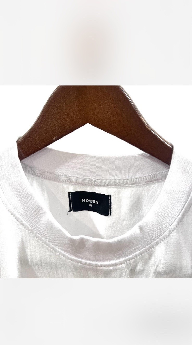 Hours Men’s White Solid Cropped Short Sleeve Crew Neck T-Shirt Size M