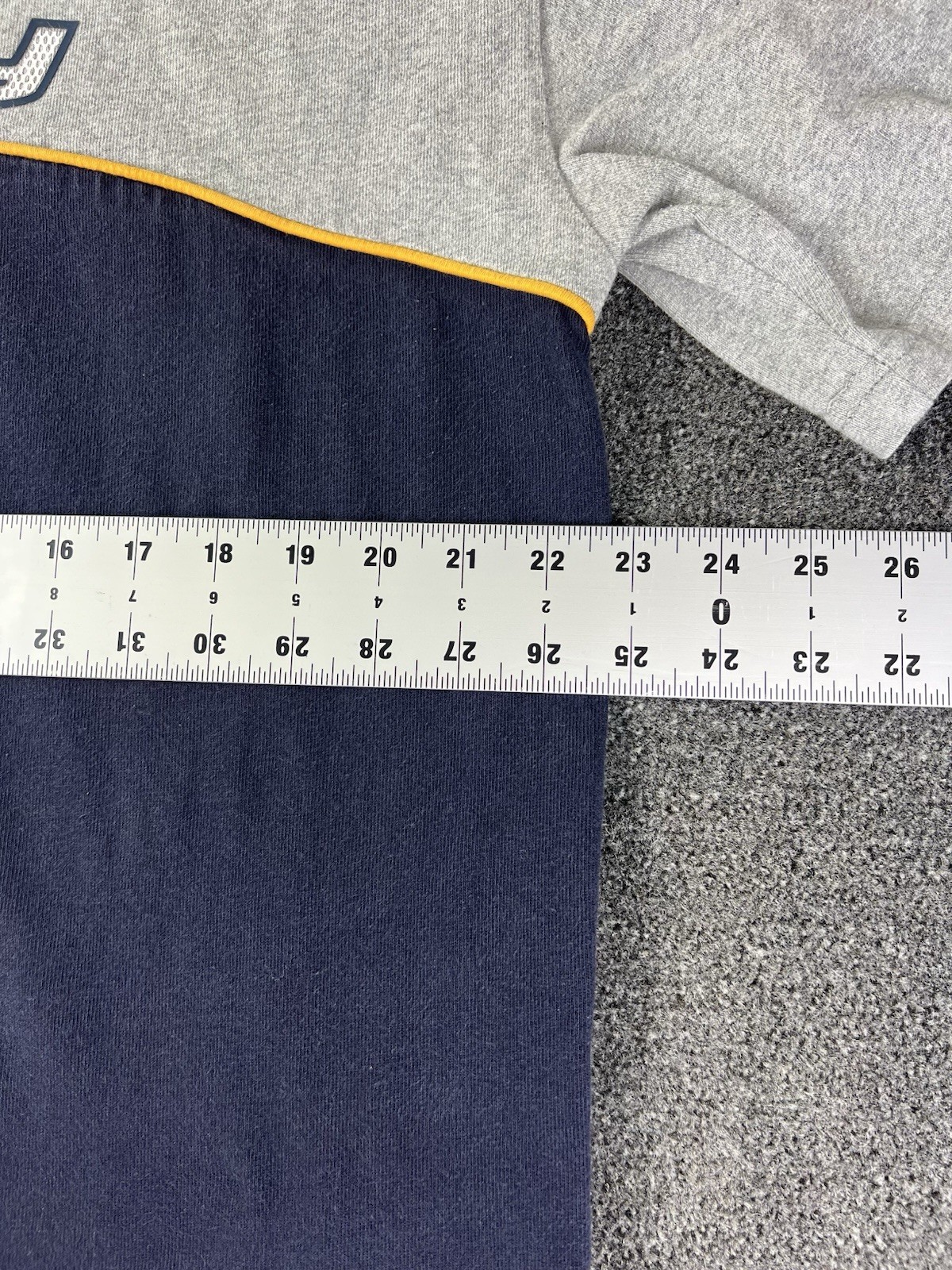 Rusty Men’s M Navy/Gray/Yellow Colorblock Logo Crew Neck Short Sleeve T-Shirt