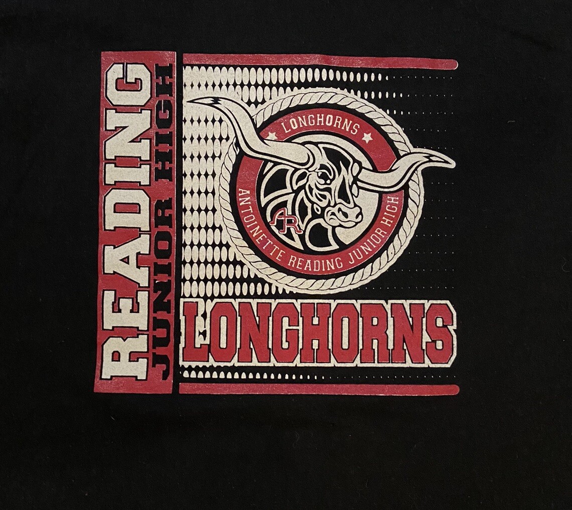 Reading Junior High Longhorns Men’s T-Shirt Medium Graphic Print Short Sleeve