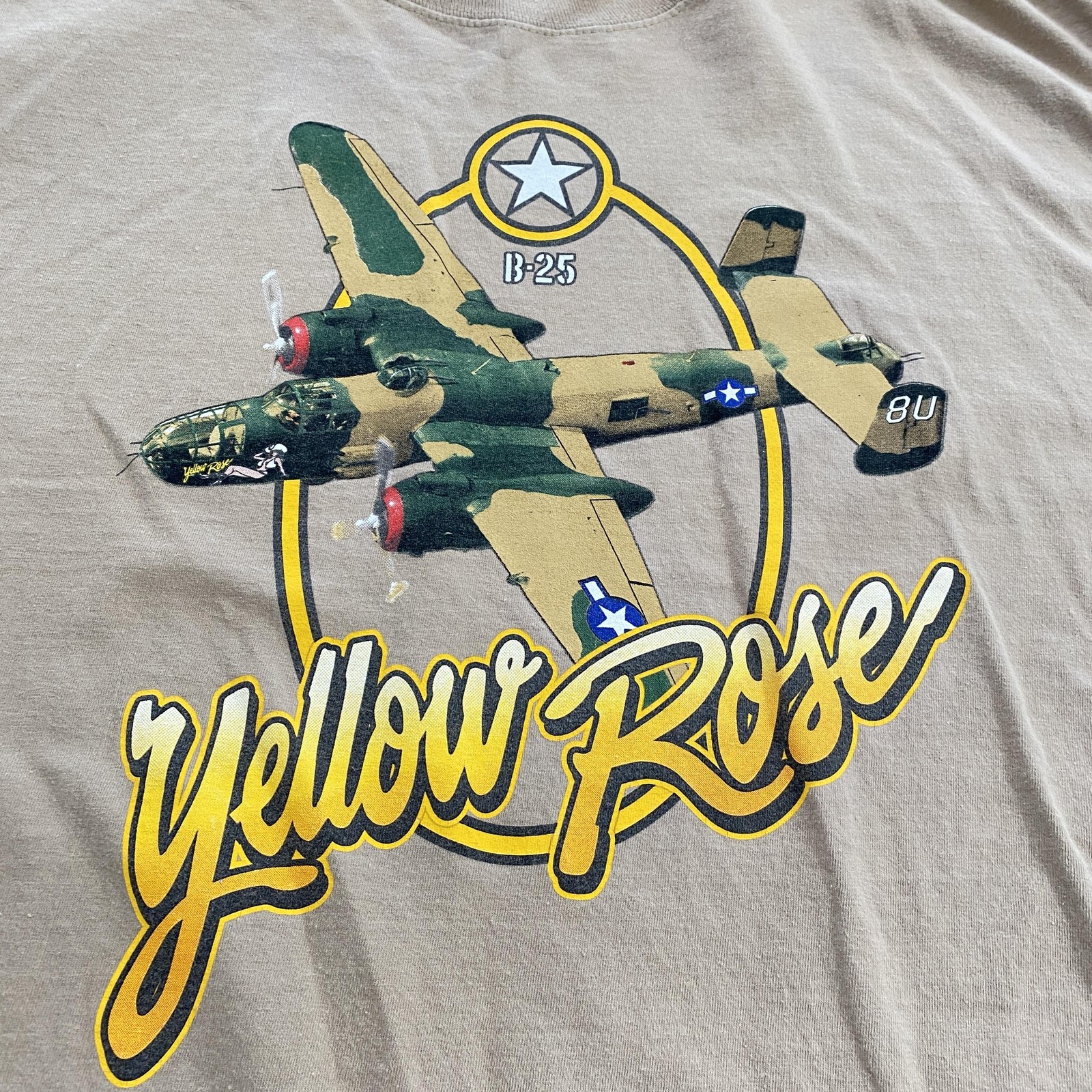 Commemorative Air Force B-25 Mitchell Yellow Rose Shirt Mens XL WWII Bomber