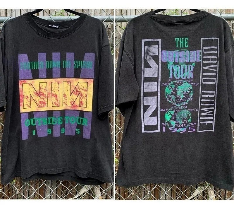 1995 Nine Inch Nails Tour 2 Side Black Unisex T shirt 21D391