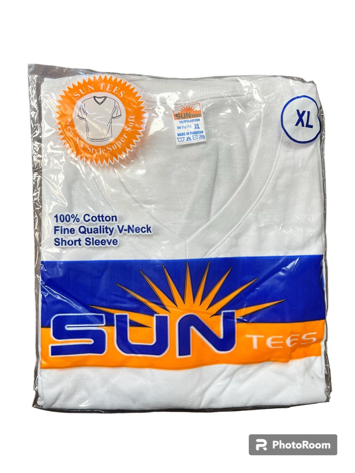 Sun Tees 100% Cotton Short Sleeve T Shirt Crew & V Neck (Black & White) S To 6XL