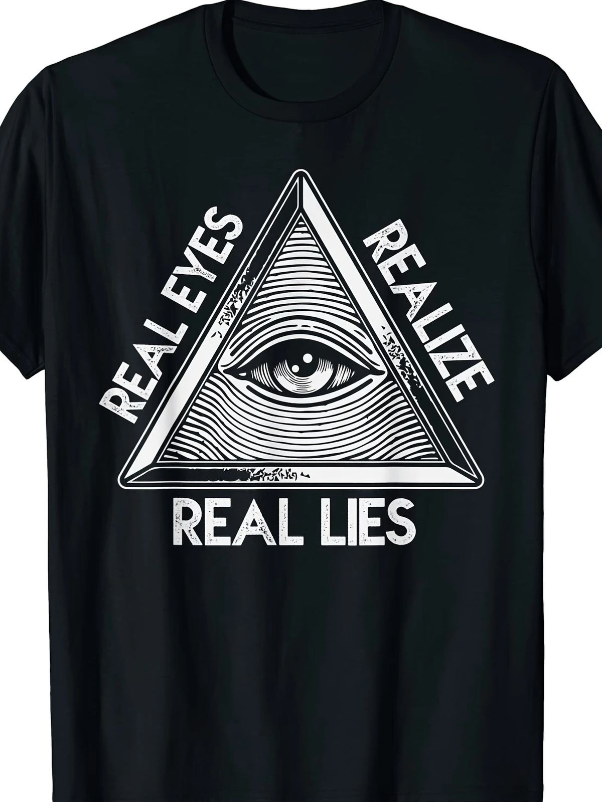 Men’s “Real Eyes Realize Real Lies” Graphic Cotton T-Shirt