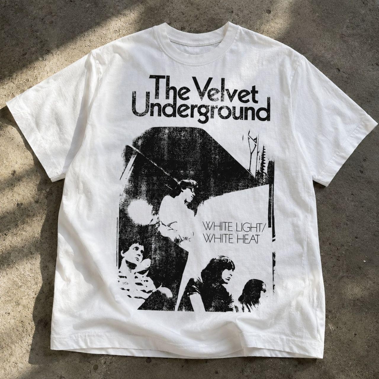 The Velvet Underground White Light White Heat Graphic T-Shirt White Band Tee