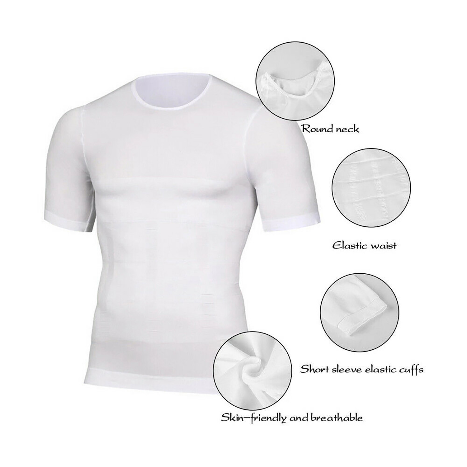 CGTFY Gynecomastia Compress Tank Top Men’s Slim Abs Body Shaper Athletic Vest US