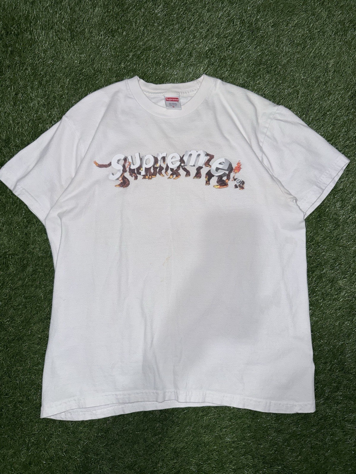 Supreme Apes Tee SS21. Mens Size M White 100% Cotton