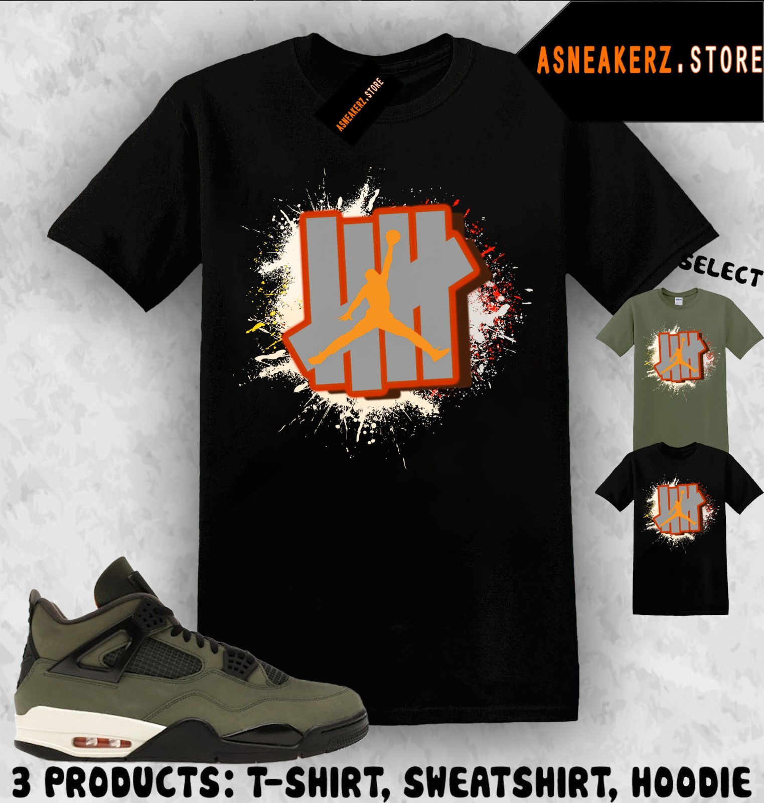 Sneakerhead Jumpman Tee Shirt Matching Undefeated x AJ 4 OG 2025 Match Sneaker