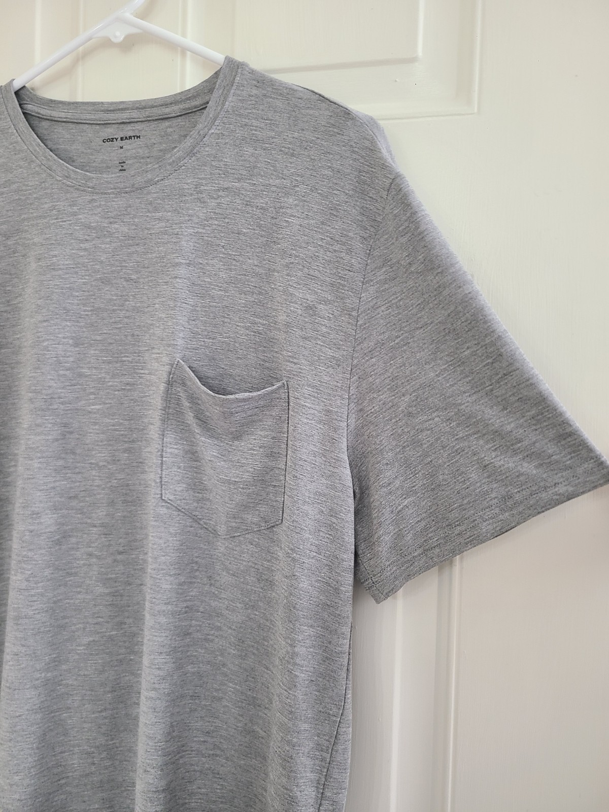 Cozy Earth Men’s Bamboo Stretch Knit Short Sleeve Pajama Tee Shirt Sz M Gray EUC