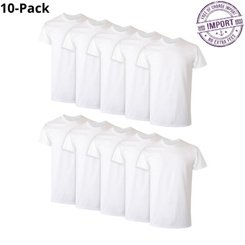 White T-Shirt Undershirts, 10-Pack, Best Cotton Undershirts, Stay-Tucked T-Shirt