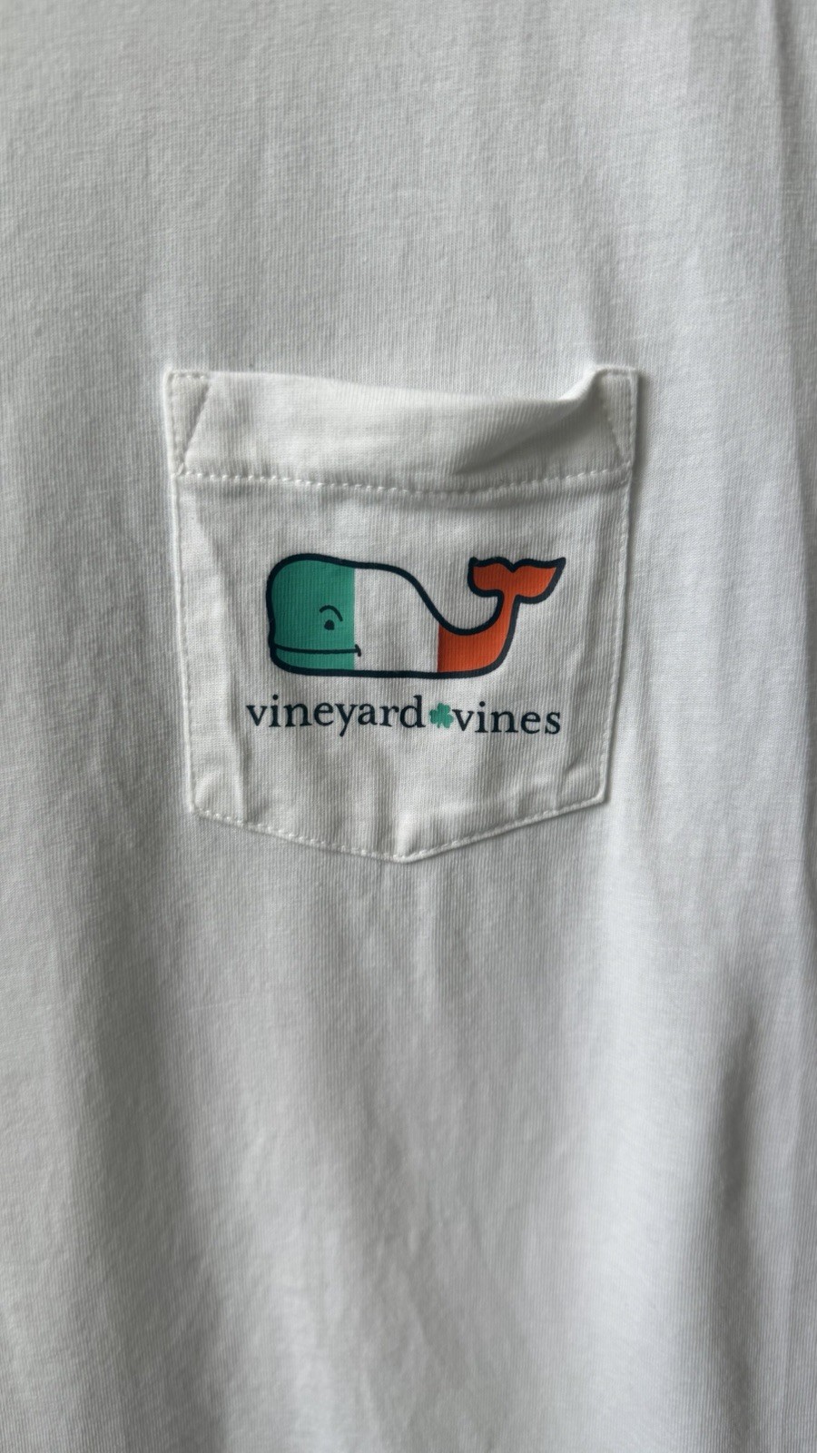 Vineyard Vines St. Patrick’s Day White Whale Logo Pocket Tee Regular Fit