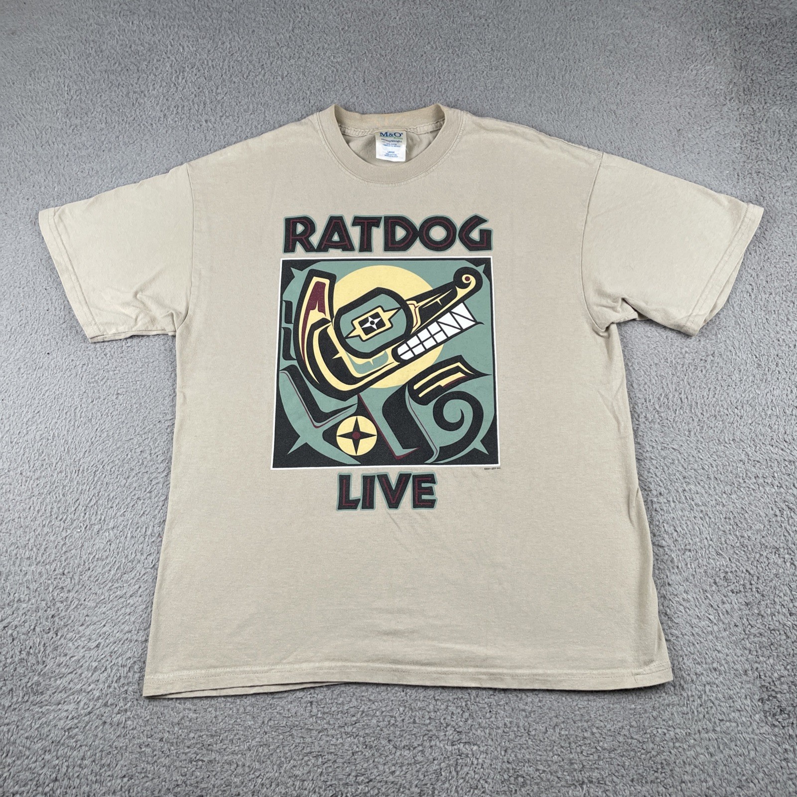 Vintage Rat Dog Music 2001 Band Shirt Live Front & Back Print Large Y2K Brown