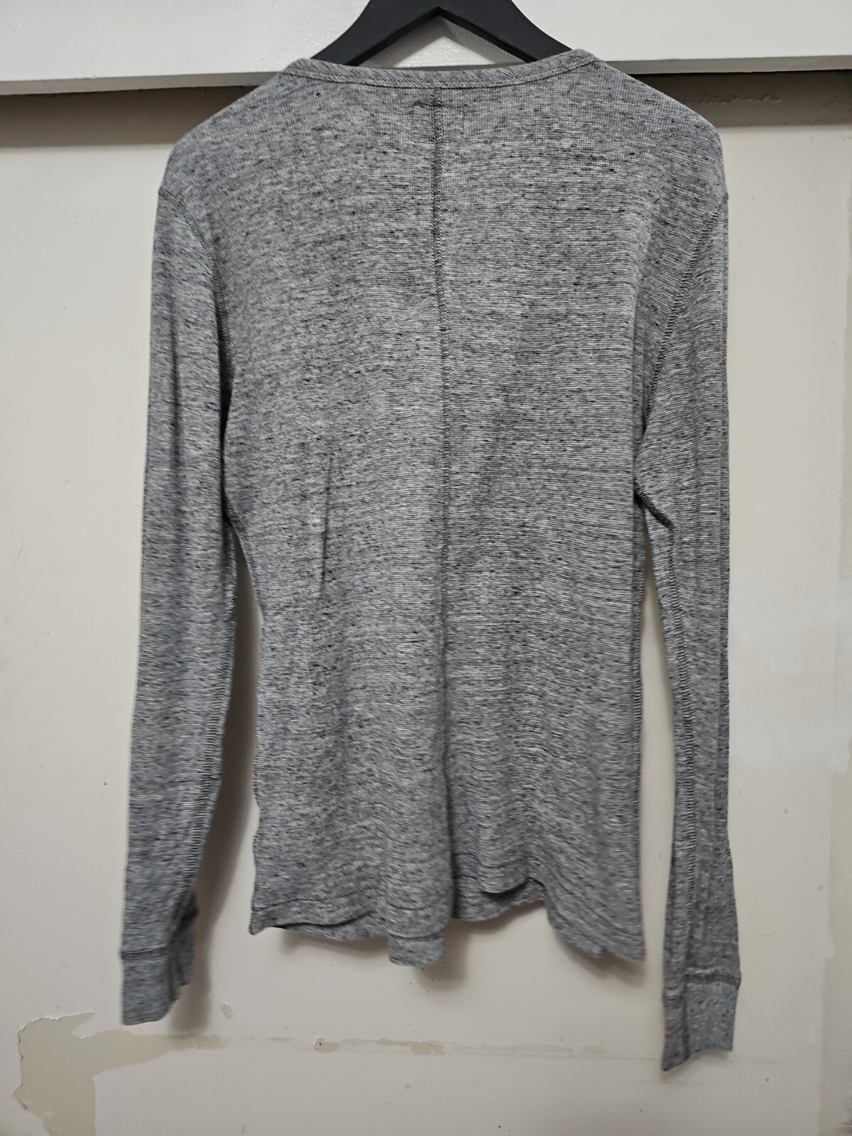 Diesel Industry Henley Stitched Nobel Gray Woven Long Sleeve Shirt SZ Large
