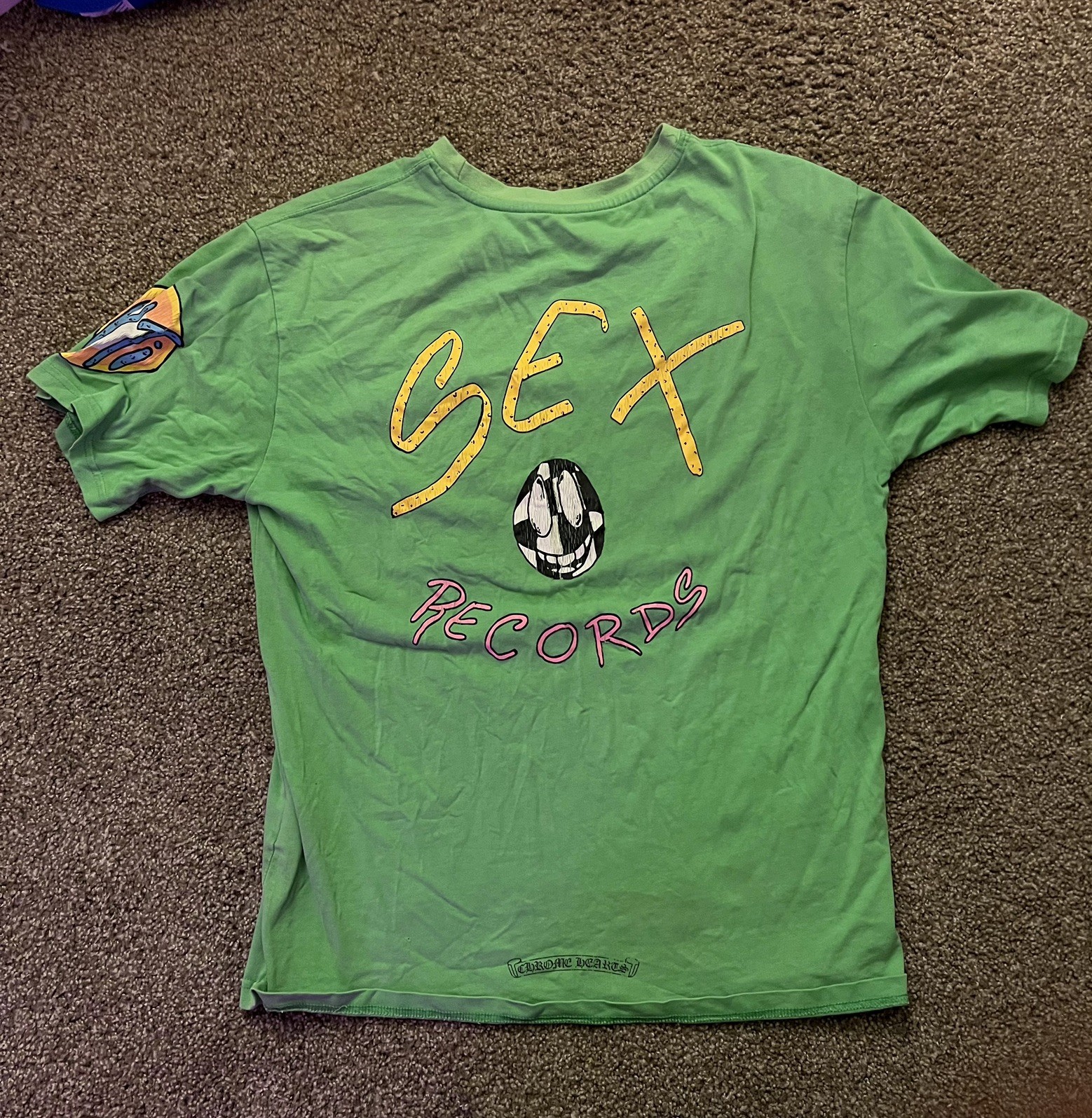 Chrome Hearts Matty Boy Sex Records Green Short Sleeve T-Shirt Large