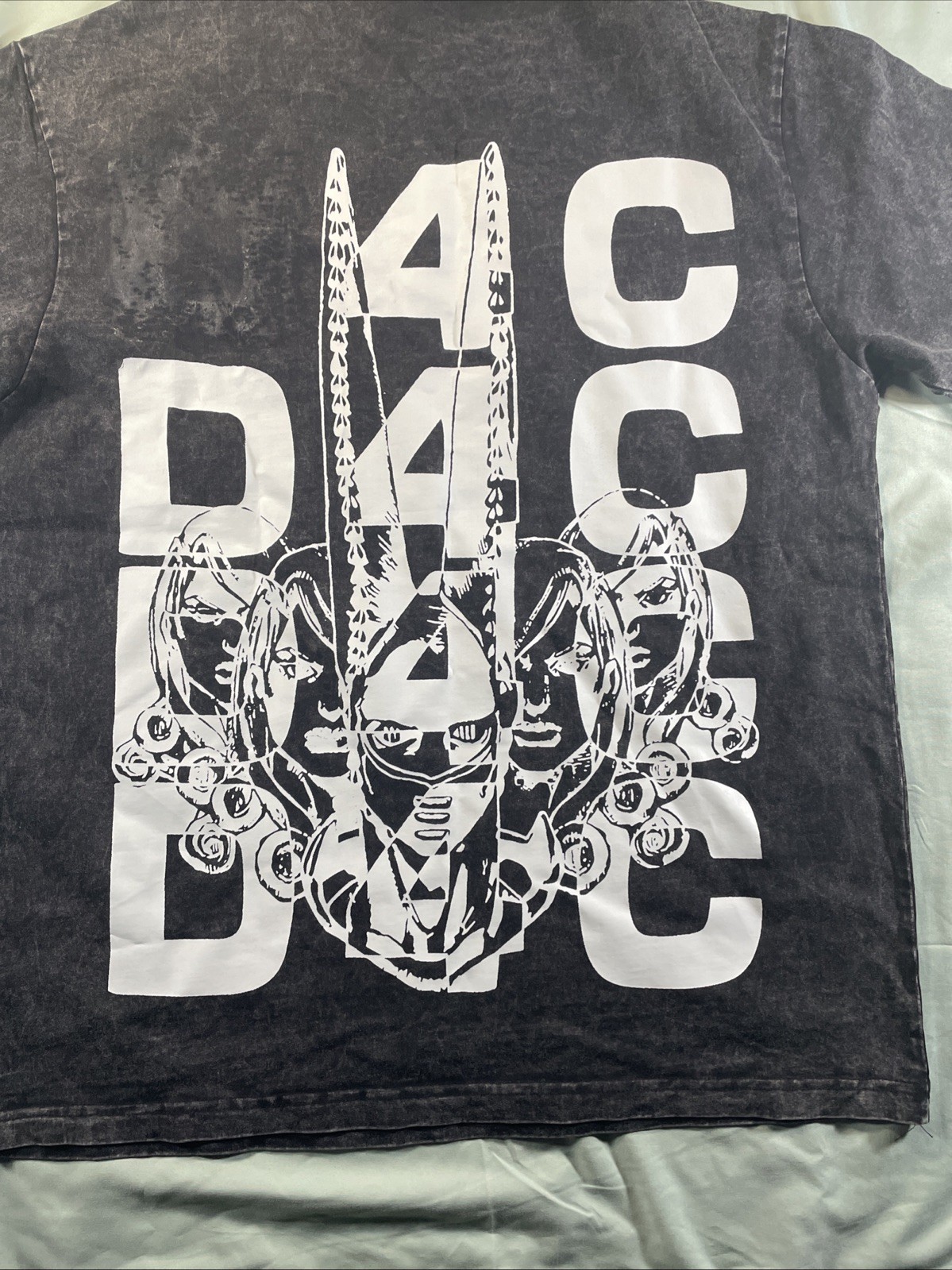 (AC/DC?) D4C T-Shirt ANIME CUSTOM GRAPHIC PRINT DIRTY DEEDS DONE DIRT CHEAP