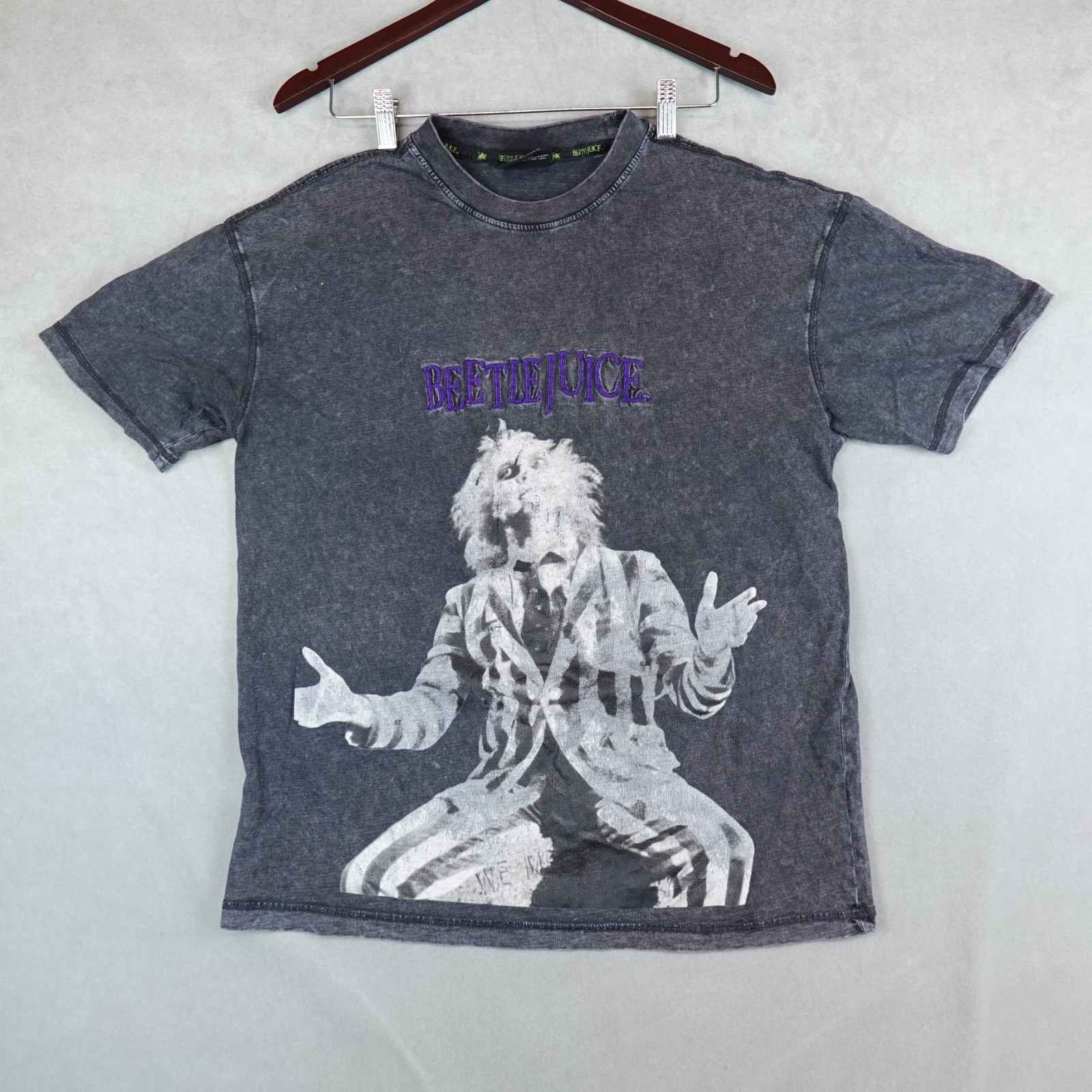 Beetlejuice Shirt Adult XS Black Short Sleeves Faded Crew Neck