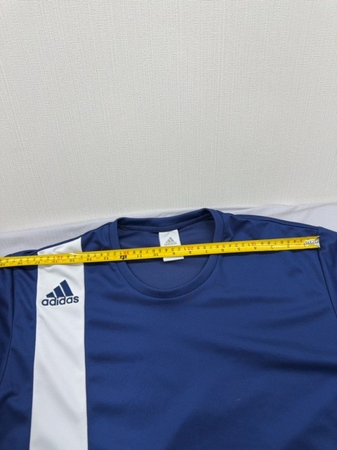 Adidas Mens Navy Soccer Jersey Short Sleeve Crew Neck XL Striped