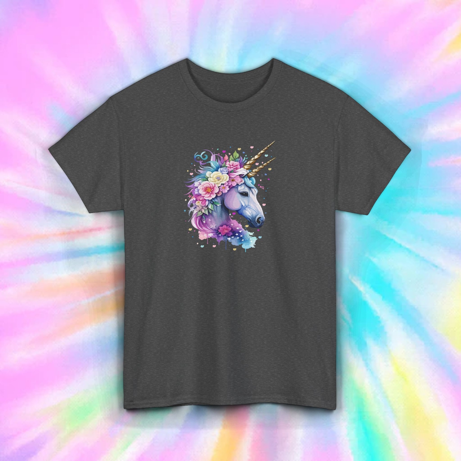 Beautiful Unicorn Shirt Floral Fantasy Horse Art Pastel Aesthetic Gift S-5XL