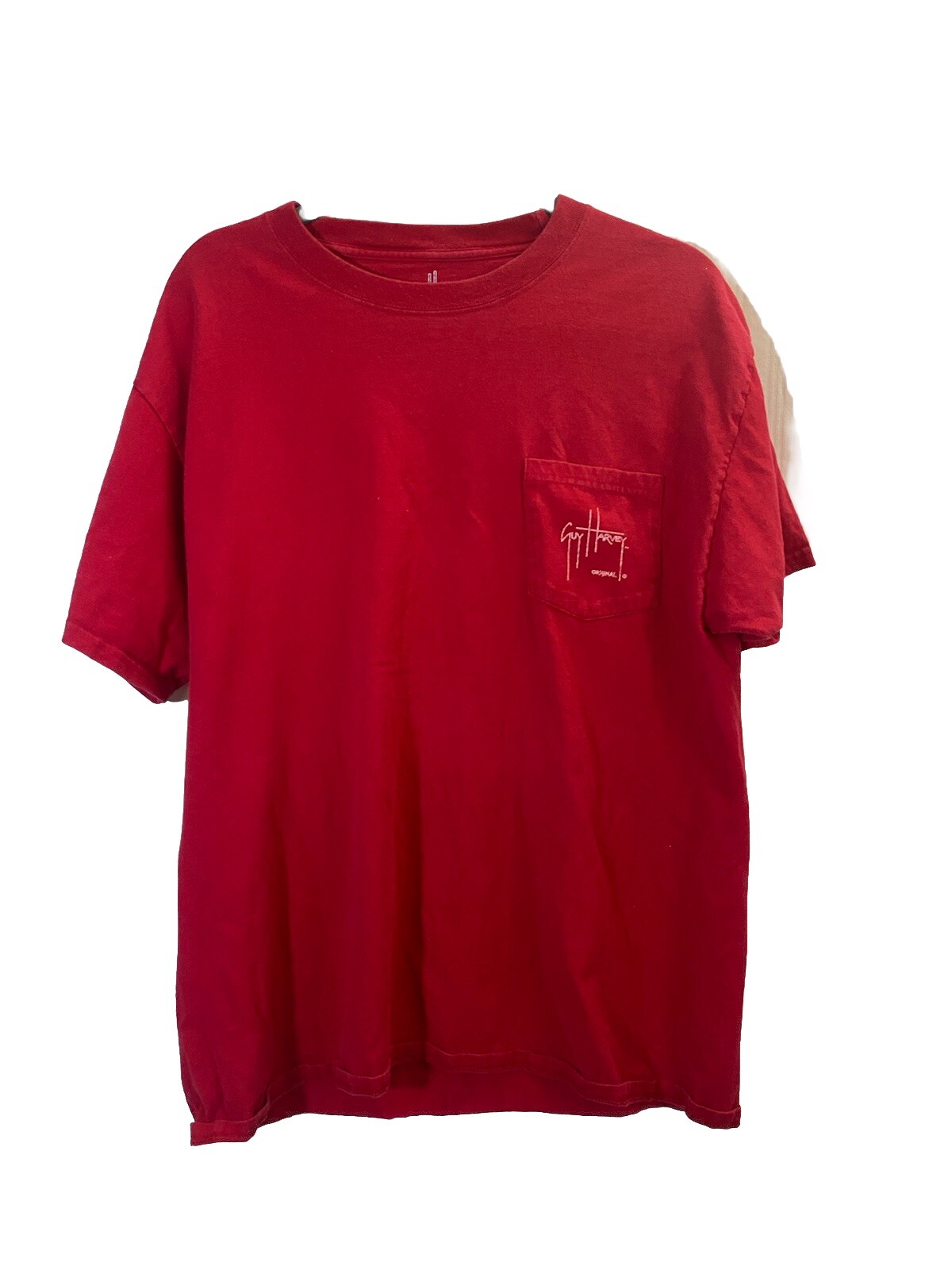Guy Harvey BlueWater Firefighter Fire Department Swordfish Pocket T Shirt Size L