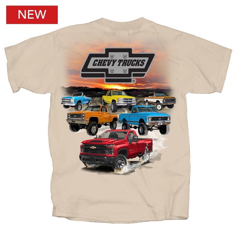 Chevrolet Trucks Tan T-Shirt All Generations C10 – Silverado OBS Square body
