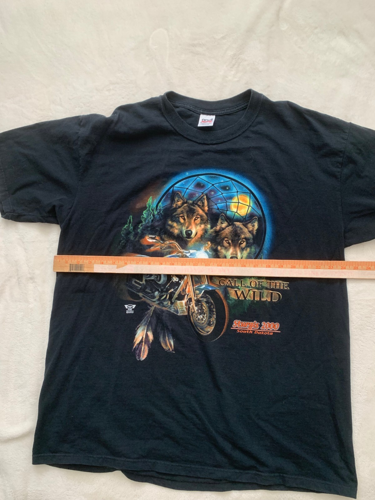 Sturgis Shirt Men 2X Rats Hole 2000 Cotton Wolf Wild Motorcycle Custom Chopper