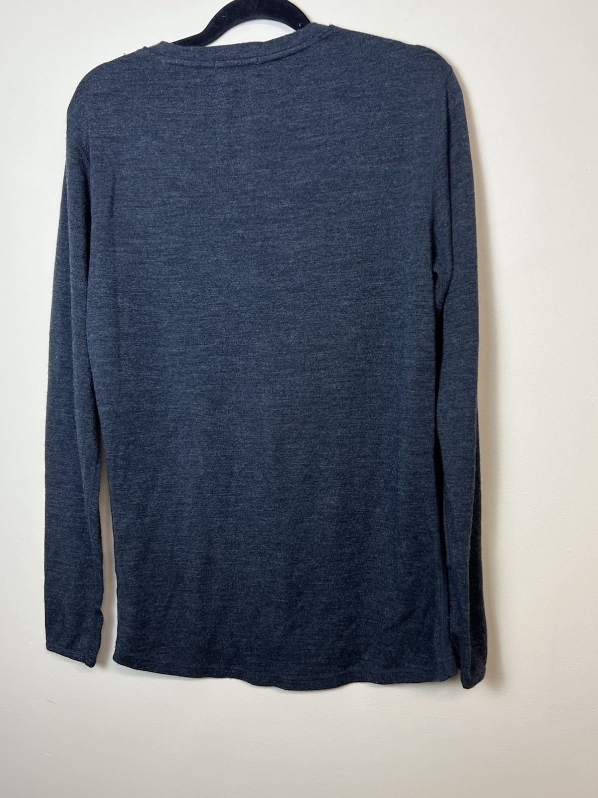 Merino Tech 100% Merino Wool Base Layer Top Mens L Dark Grey Long Sleeve 320 EUC