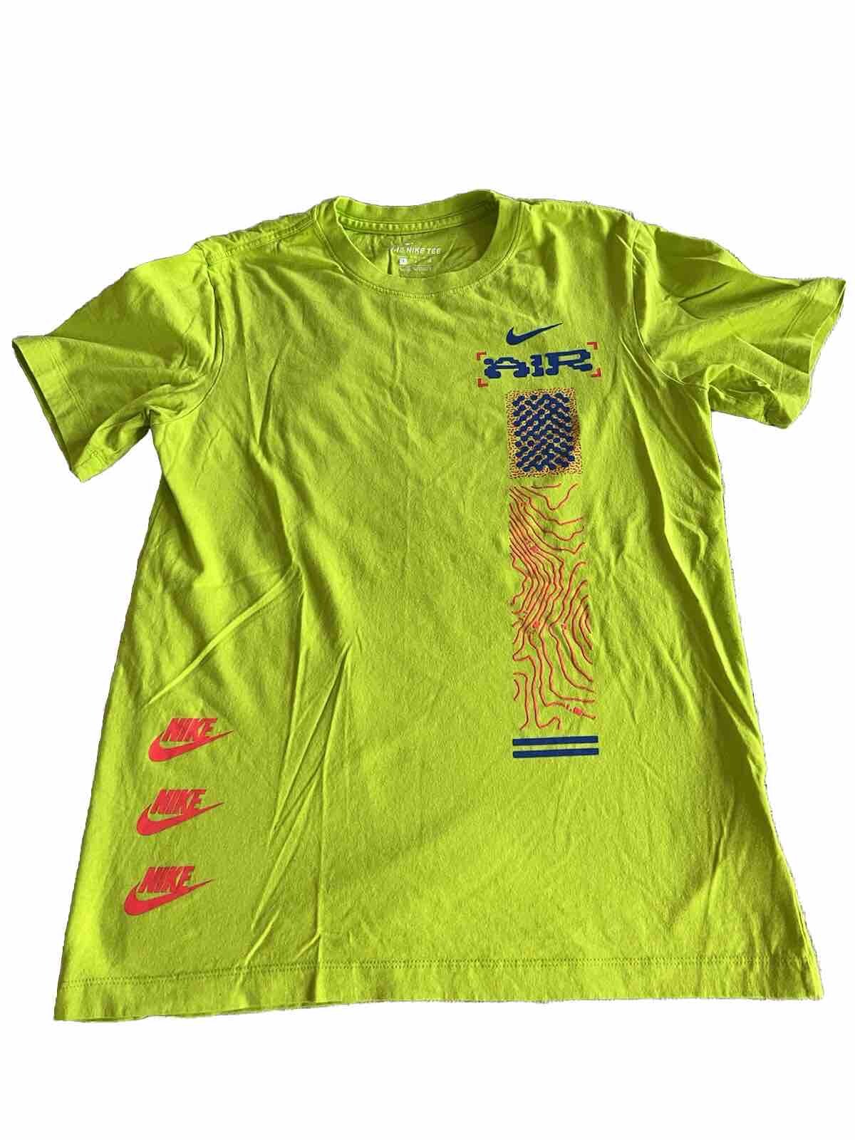 Nike Catching Air Flight Pack Cyber Green Purple Short Sleeve T Shirt Size S