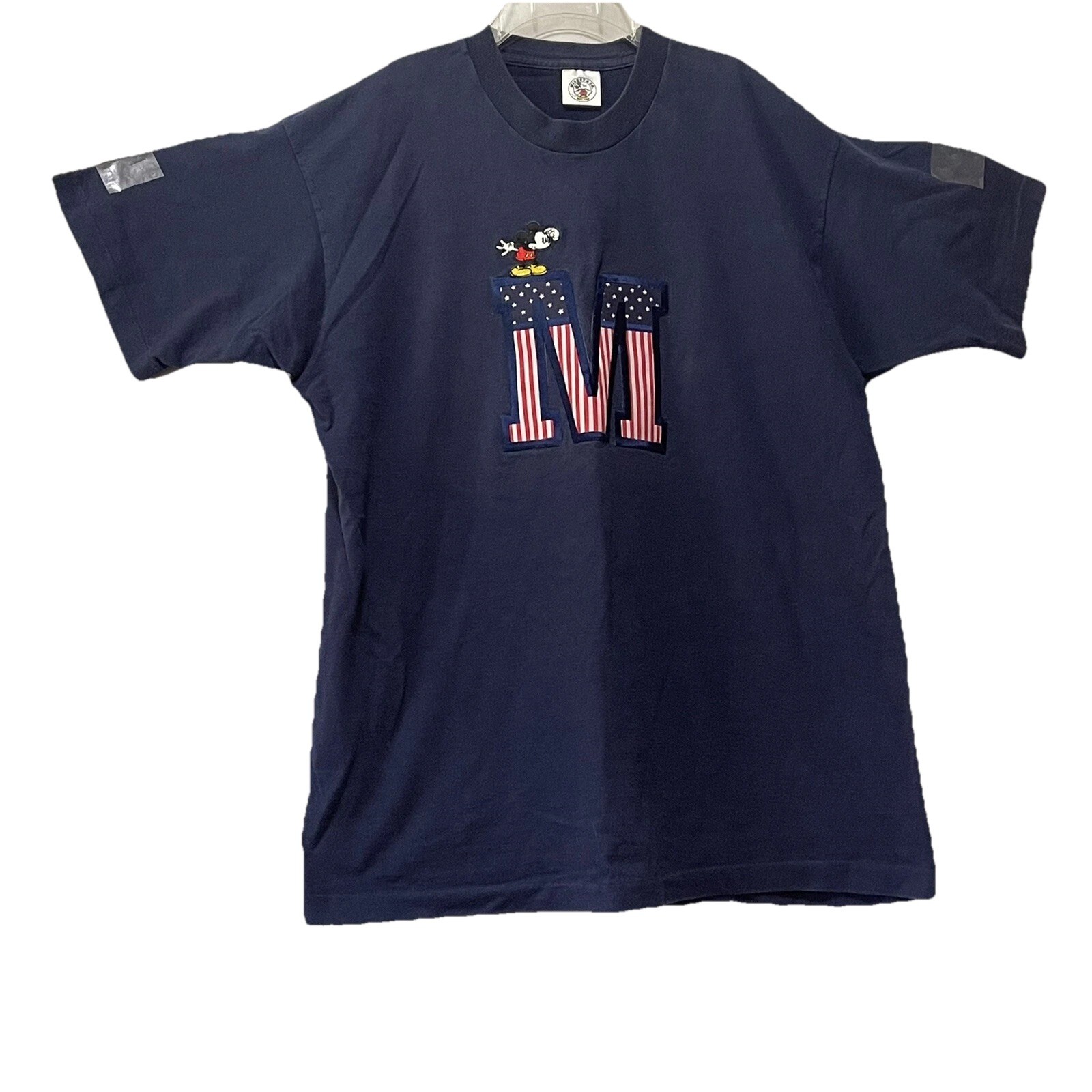 Vintage Disney Mickey Mouse t shirt single stitch felt applique one size e100