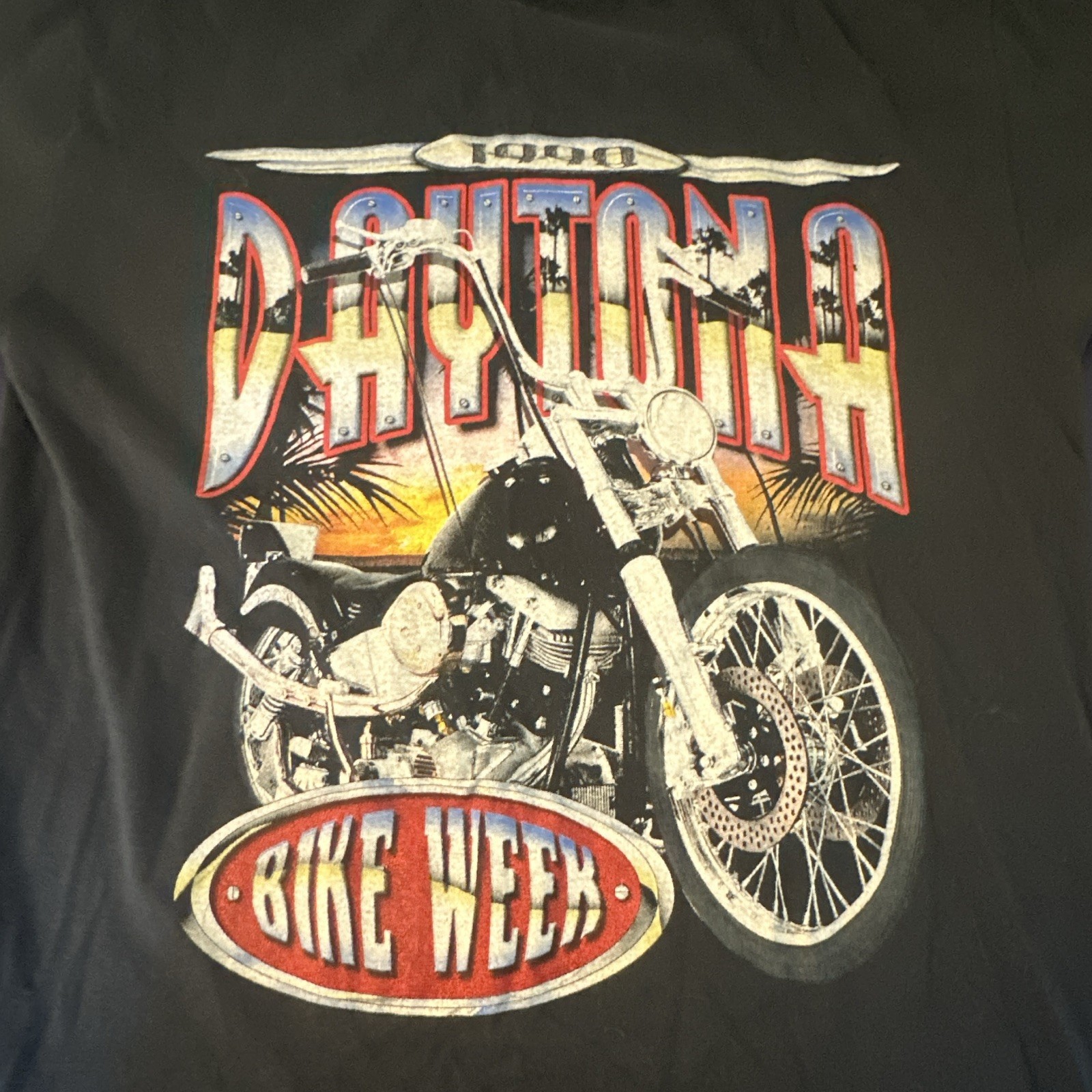 Vtg 1999 Daytona Bike Week Shirt Mens Large L Competitors View Double Sided 90s