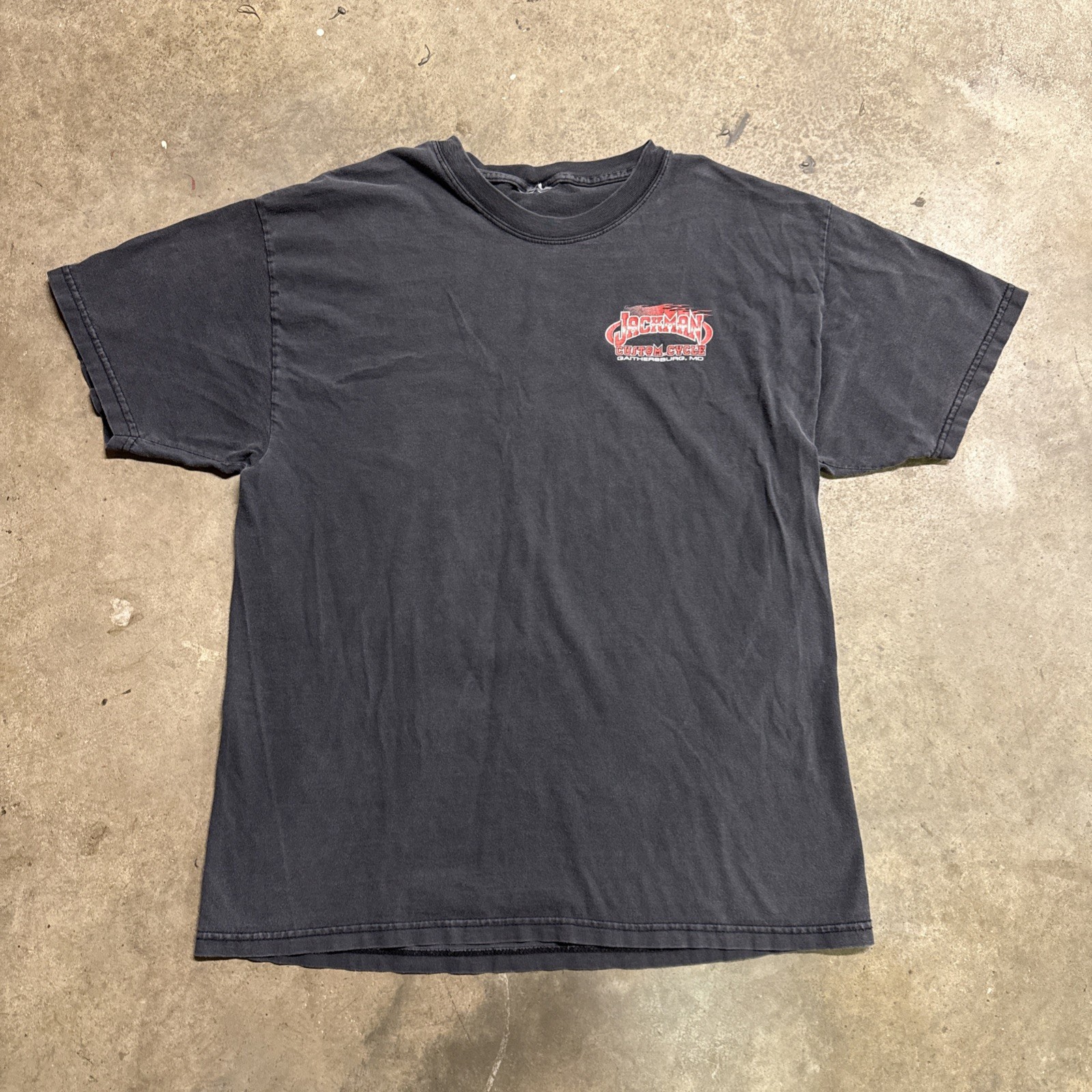 Vintage Harley Davidson Shirt Mens Large Black 90s Flames Custom Cycles Biker