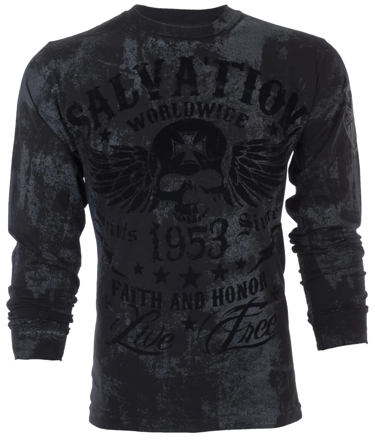Archaic Affliction Men’s Men’s Thermal shirt BLACK TIDE Black Biker S-3XL