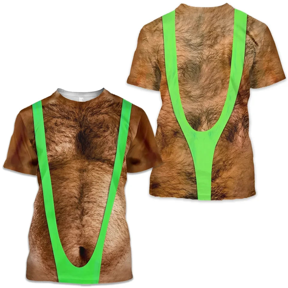 Funny Hairy Chest Mens Short Sleeve 3D T-Shirt HS1003