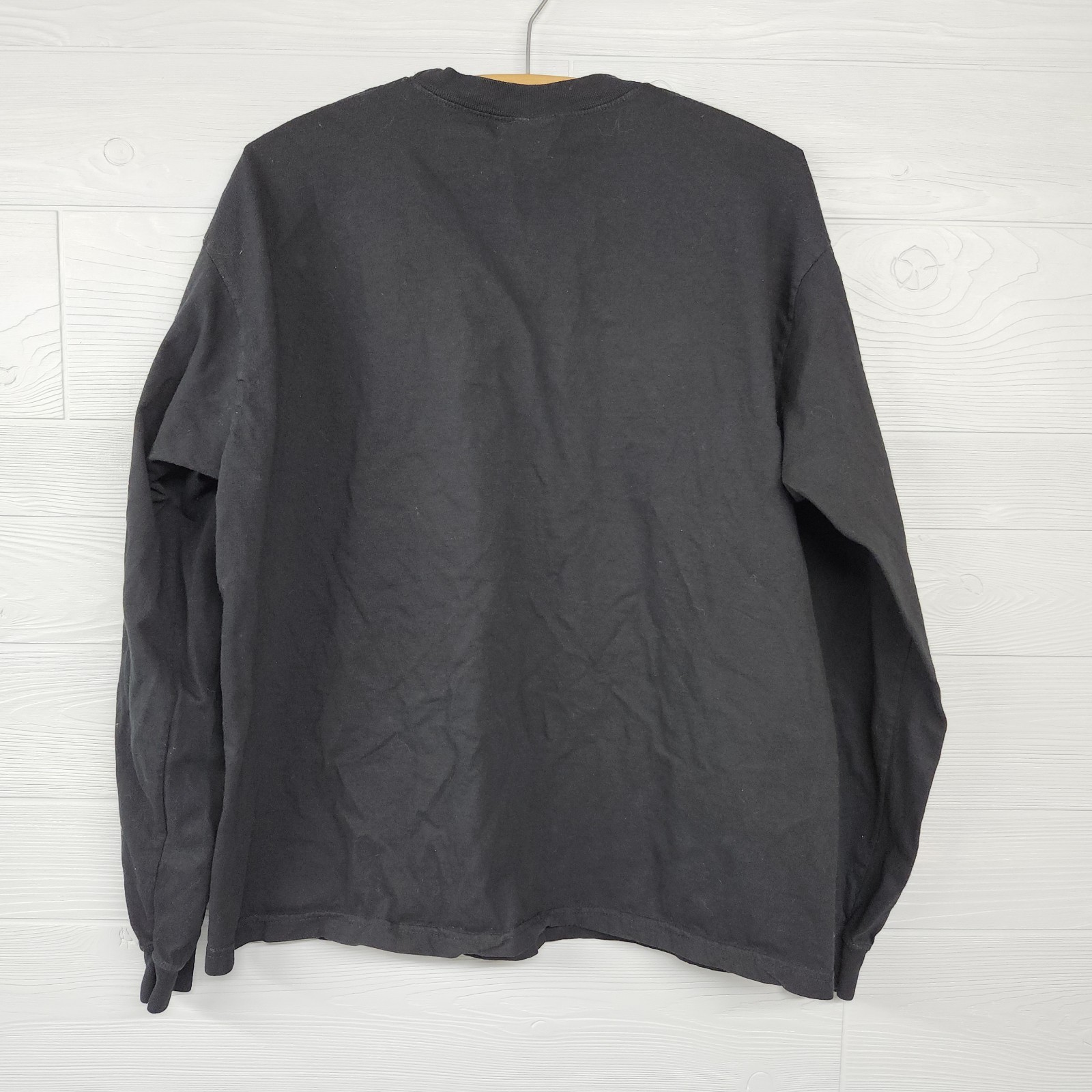 Vintage Y2K Old Navy Black Silver Cyber Skater Long Sleeve TShirt Size M