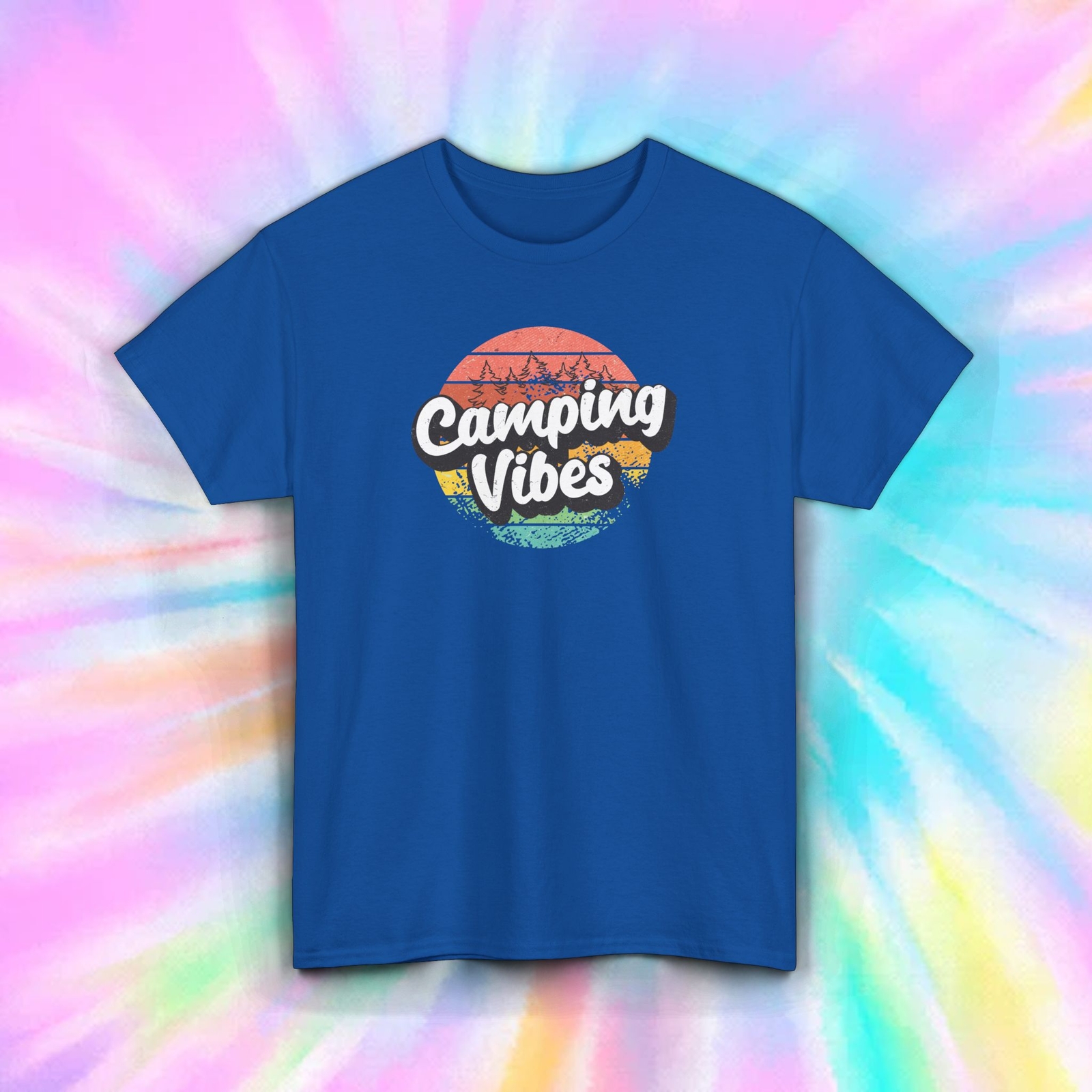 Camping Vibes T-Shirt Retro Outdoor Hiking Camper Gift Tee S-5XL
