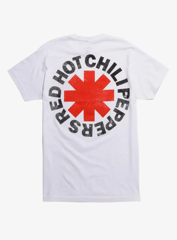 Red Hot Chili Peppers White Logo 2-Sided Band T-Shirt