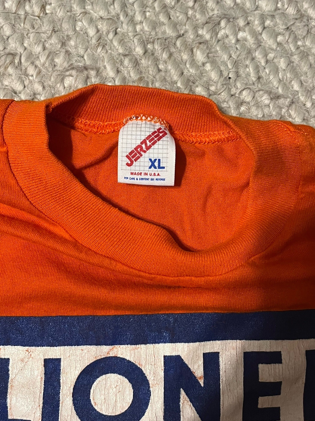 JERZEES Lionel Electric Trains Orange Graphic Print Crew Neck T-Shirt XL