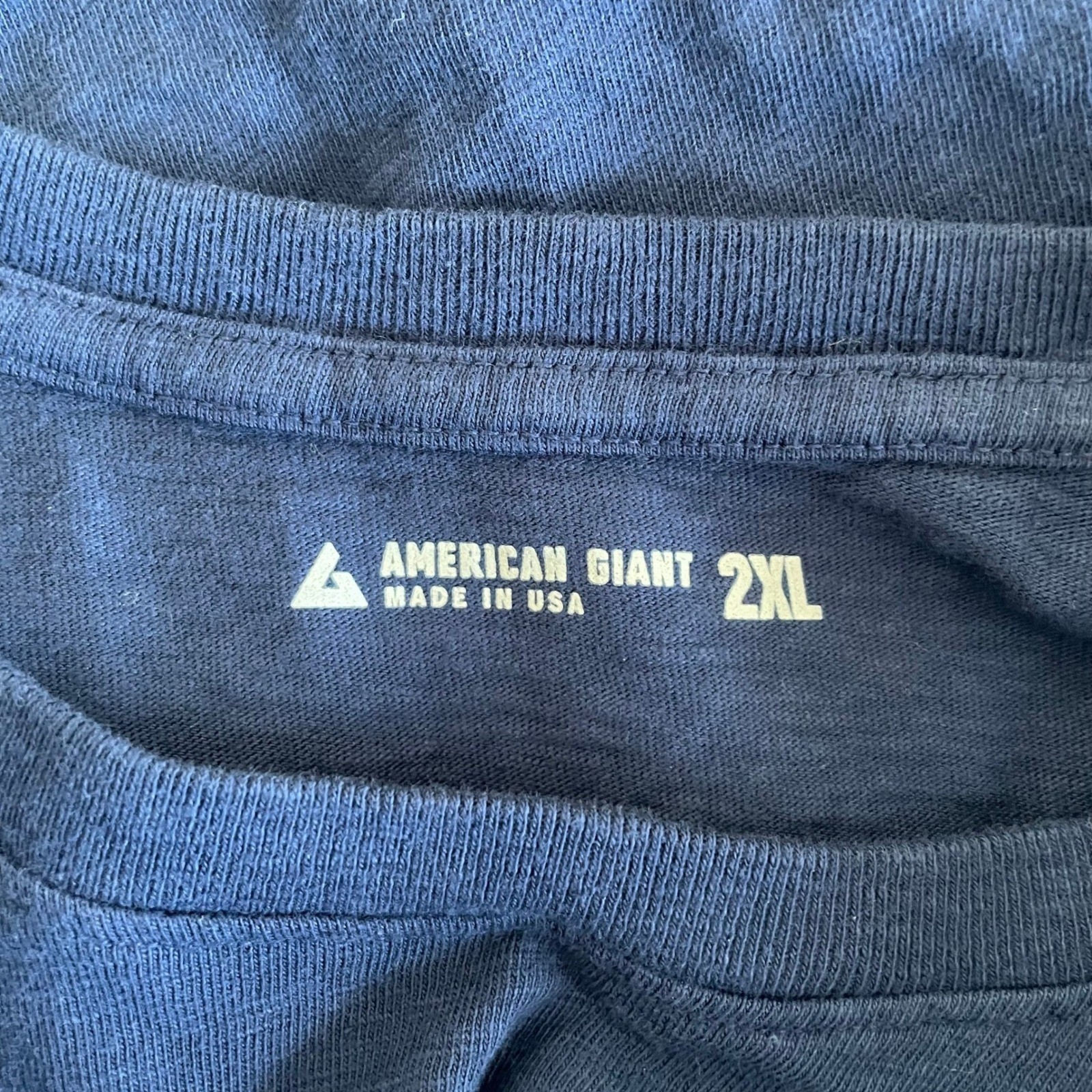New American Giant Men’s Blue Premium Slub Crew Tee Long Sleeve Sz 2XL USA