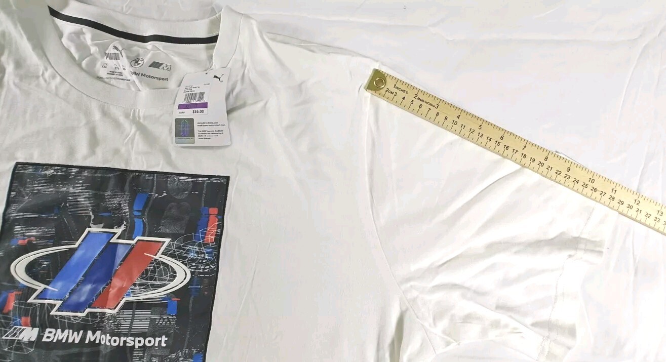 NWT Puma BMW Motorsport Street Rare Logo Men’s T Shirt White MSRP 55.00 XXL