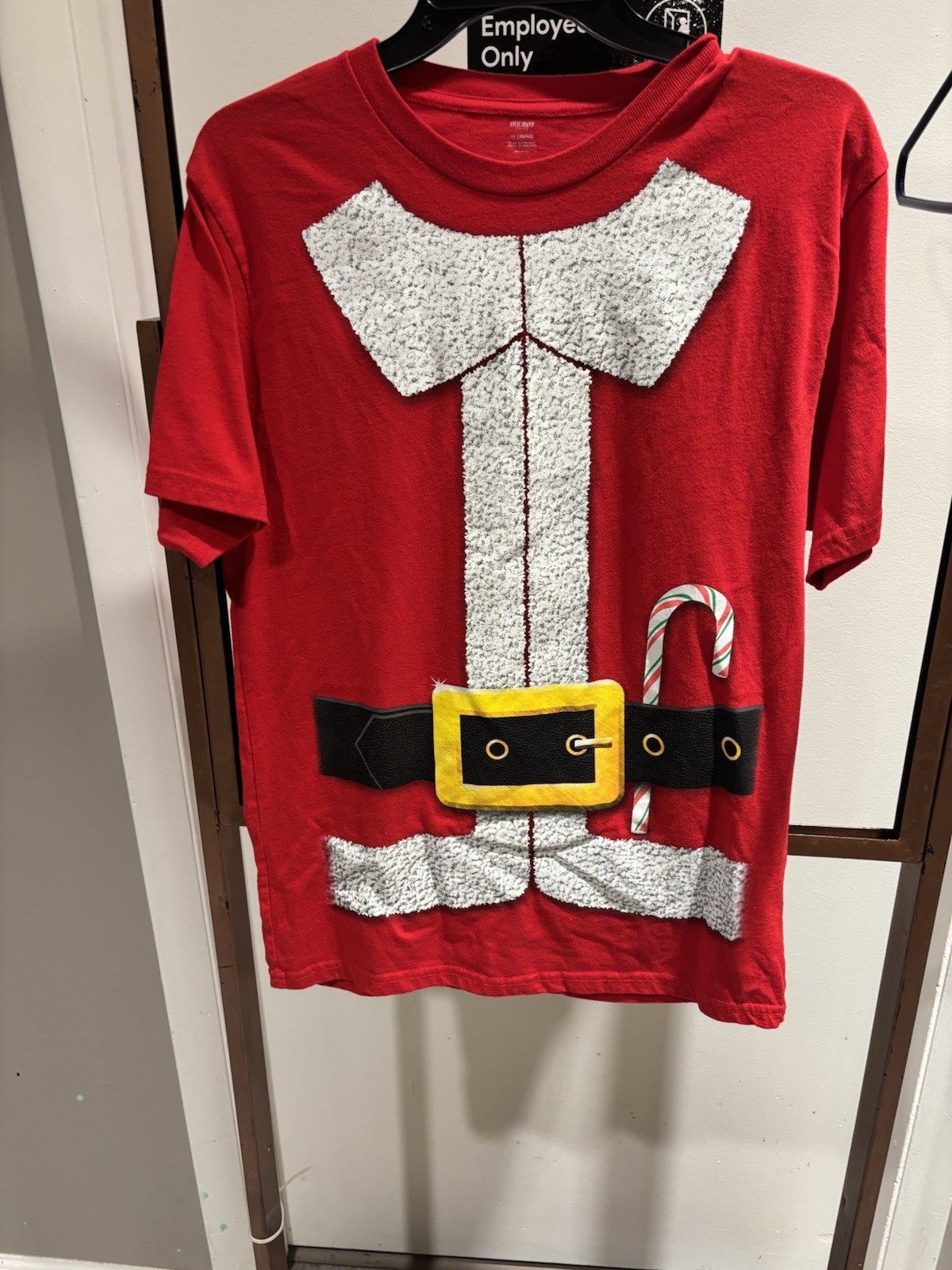 Red and white Santa suit t-shirt size medium by Holiday Time. EUC