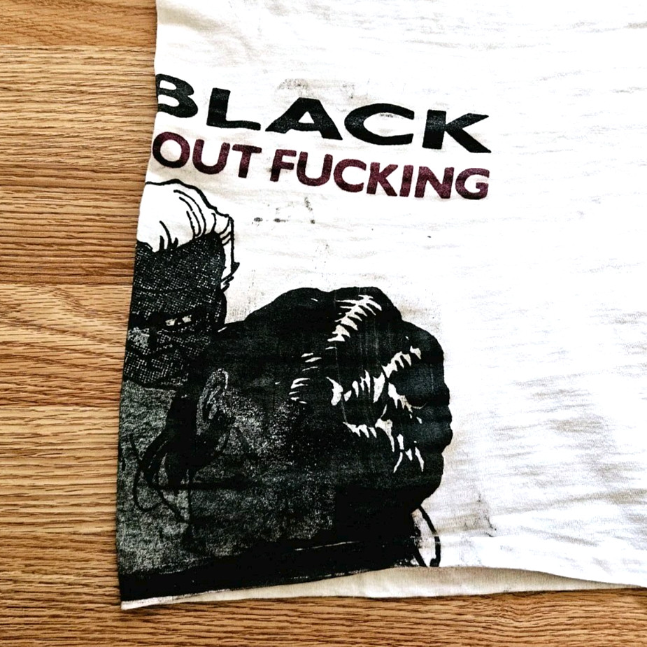 Vintage 80s Big Black Songs About F*cking Punk T Shirt Steve Albini Test Print L